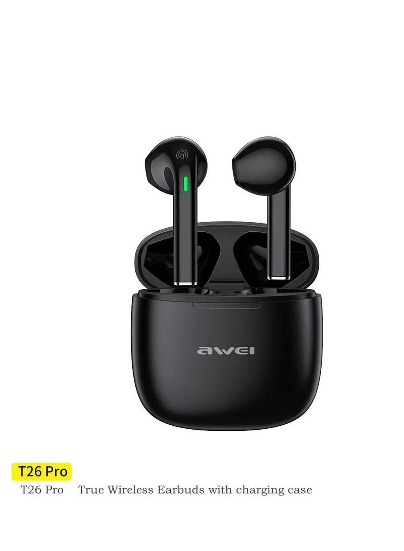 Awei T26 Pro True Wireless Bluetooth Sports Earbuds with Charging Case - Image 1