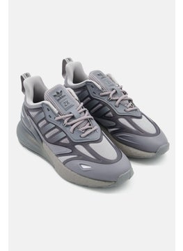adidas Originals Kids Boy ZX 2K Boost Lace Up Sports Shoes, Grey  - Image 1