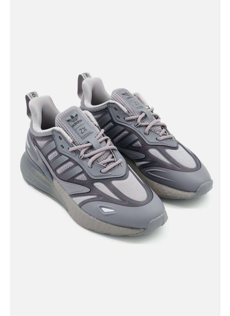 adidas Originals Kids Boy ZX 2K Boost Lace Up Sports Shoes, Grey  - Image 1