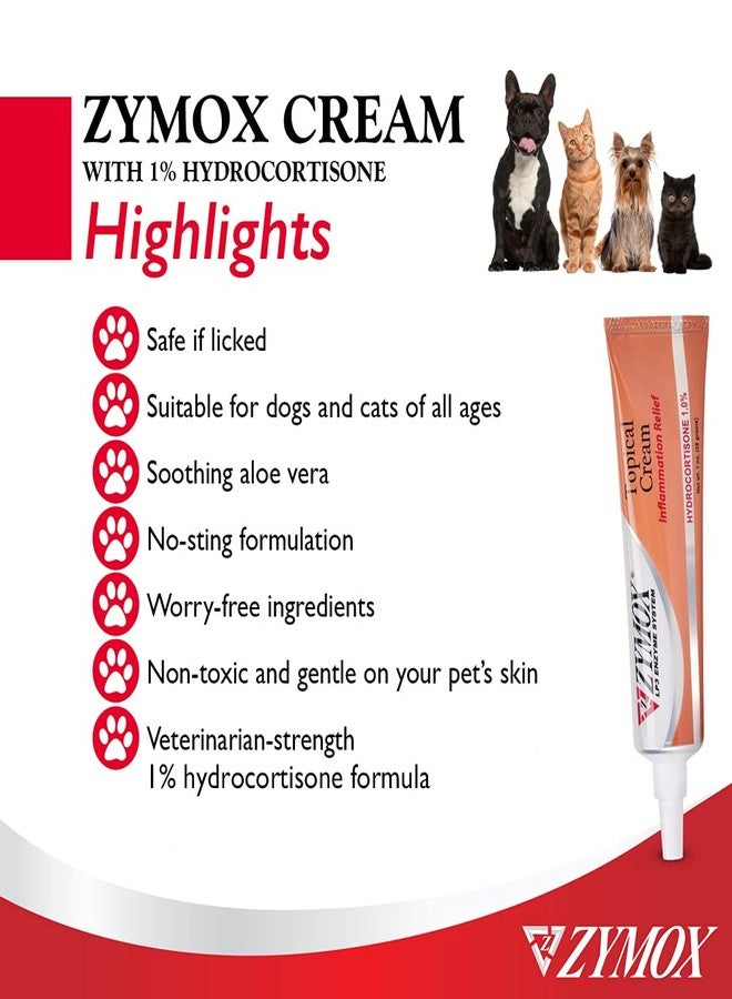 Zymox Veterinarian Strength Topical Cream with 1% Hydrocortisone for Dogs and Cats, 1oz - Image 3