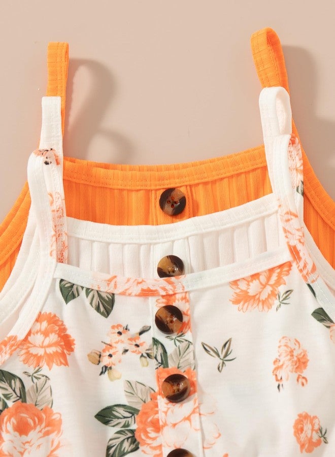 VARMILO Girls Dresses Toddler Girls Dress 3-Pack Summer Casual Party Print Skater Dress Sundress 2-3 Years White/Orange - Image 4