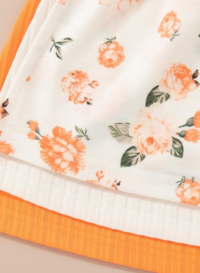 VARMILO Girls Dresses Toddler Girls Dress 3-Pack Summer Casual Party Print Skater Dress Sundress 2-3 Years White/Orange - Image 5