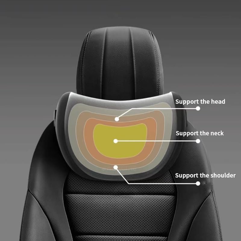 N2K2 ENTERPRISE Memory Foam Car Neck Pillow Ergonomic Neck Rest Support for Driver or Front Passenger Seat Help Relieve Neck Pain & Fit Most Vehicles (Black Grey, Pack of 1) - Image 5