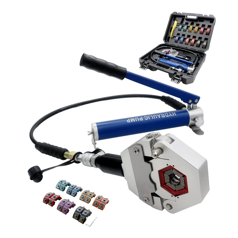iGeelee Manual Hydraulic AC Hose Crimper Automotive AC Hose Crimping Tools for BH Air Conditioning Hose Beadlock AC Fittings IG7842P