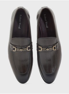 Robert Wood Textured Apron Trim Detail Formal Slip Ons  - Image 4