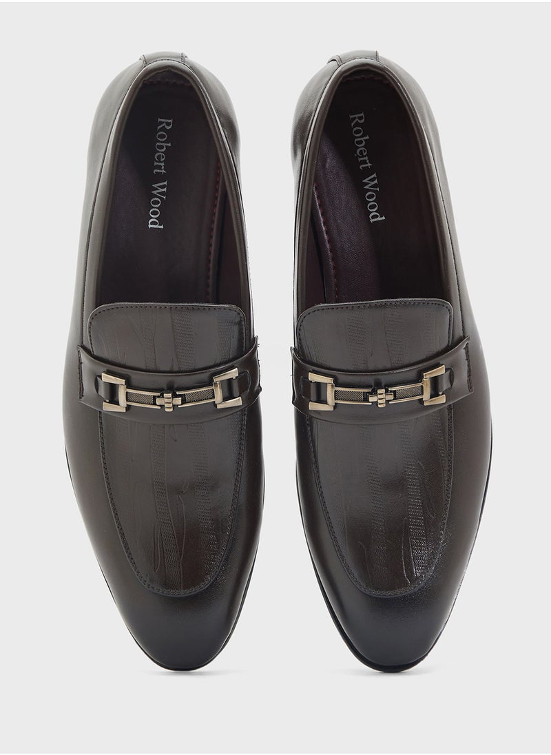 Robert Wood Textured Apron Trim Detail Formal Slip Ons  - Image 4