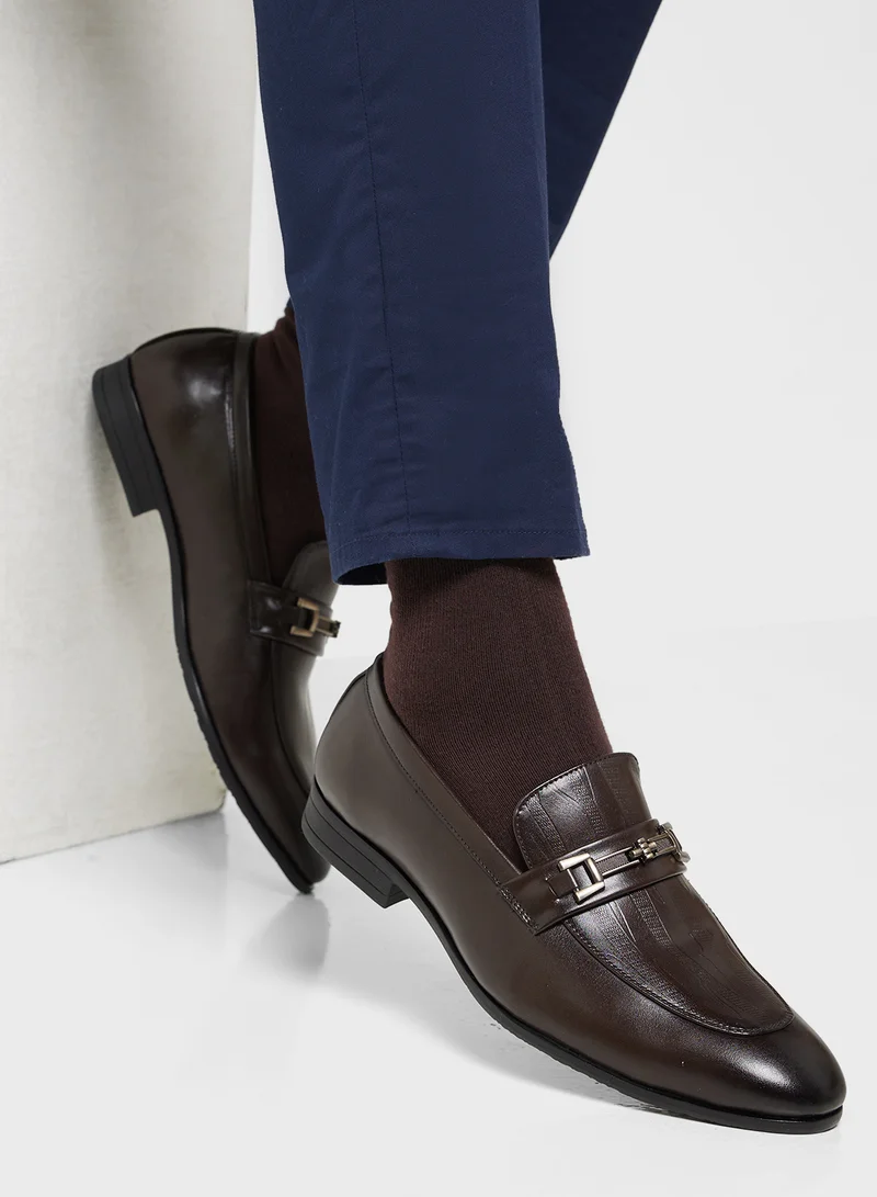 Robert Wood Textured Apron Trim Detail Formal Slip Ons