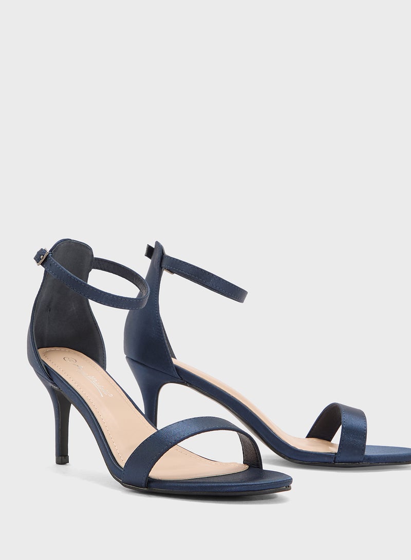 Anne Michelle Mid Heel Sandal With Ankle Strap  - Image 4