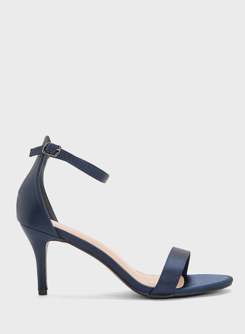 Anne Michelle Mid Heel Sandal With Ankle Strap  - Image 1