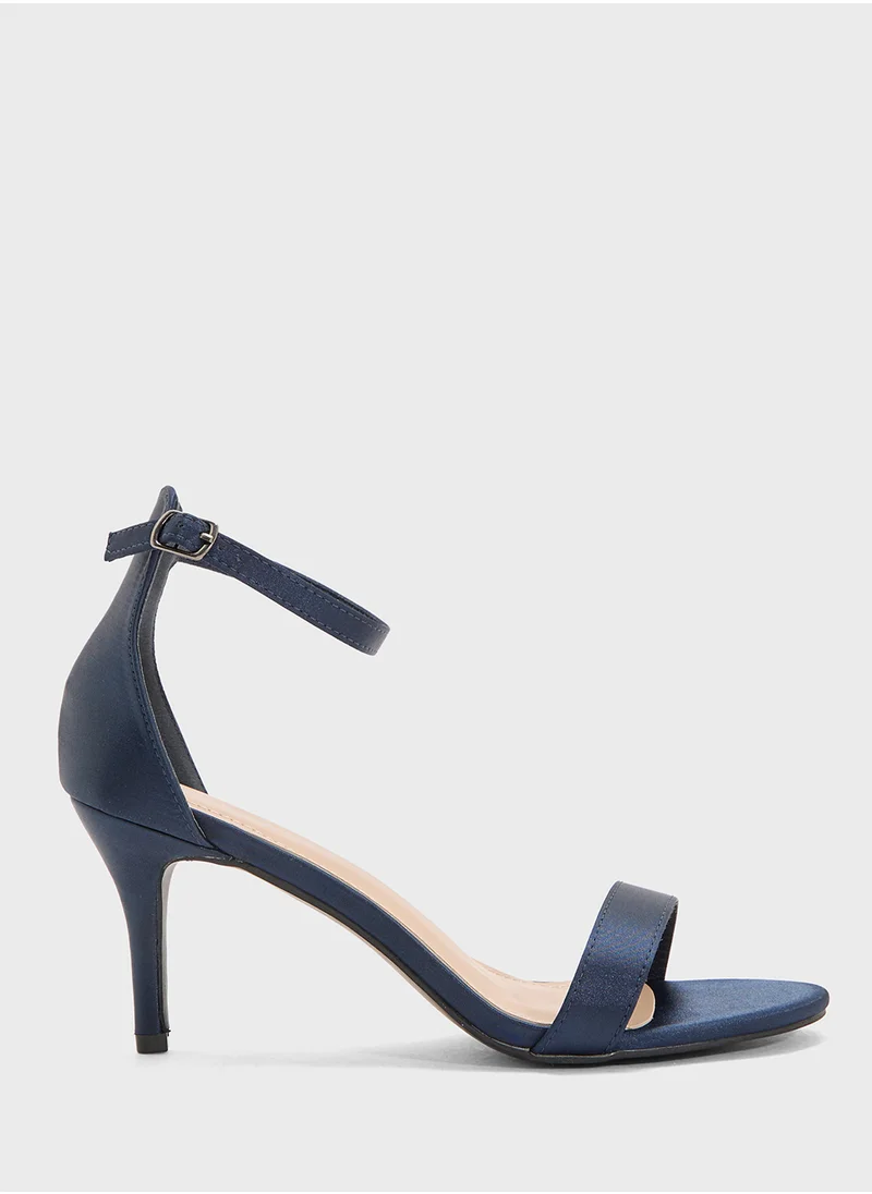 ايلا Mid Heel Sandal With Ankle Strap