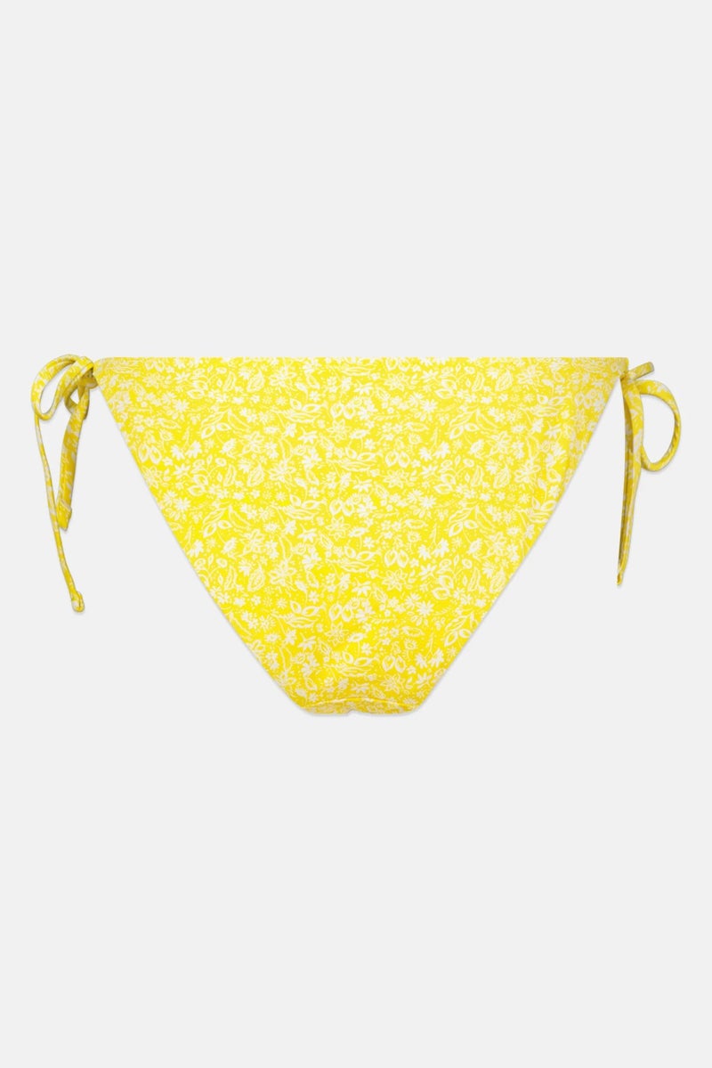 PIECES Women Paisley Printed Bikini Bottom, Yellow - Image 2