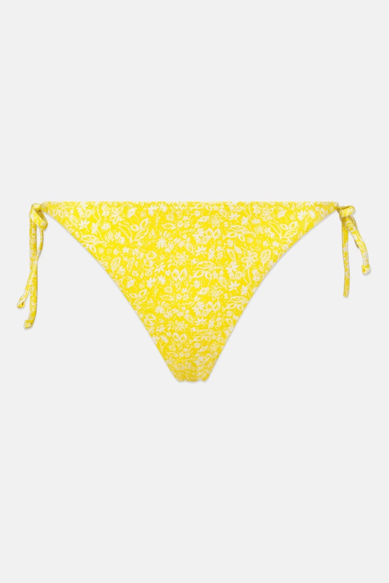 PIECES Women Paisley Printed Bikini Bottom, Yellow - Image 3