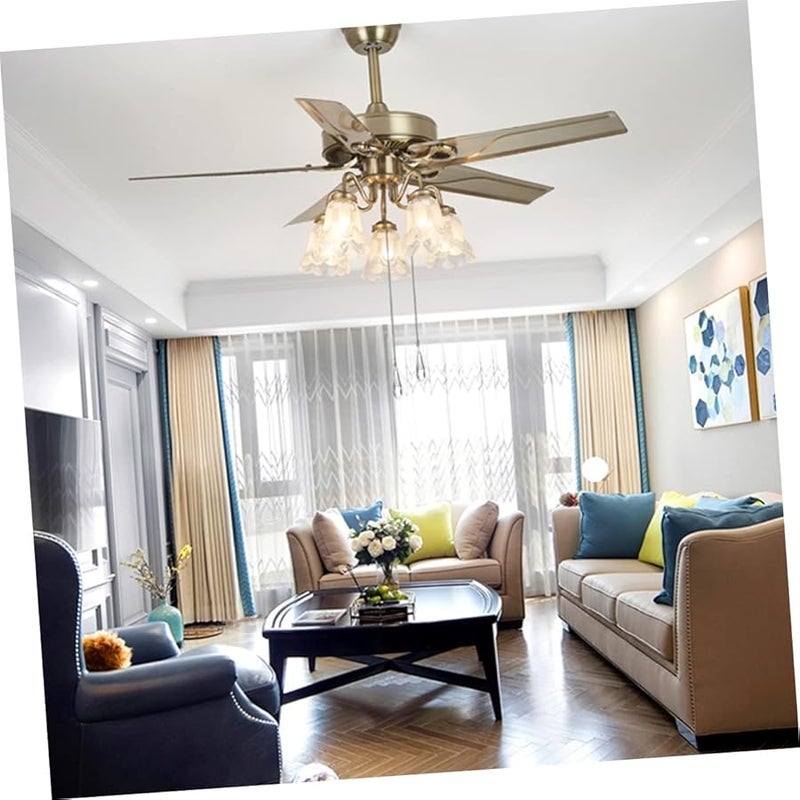 مجموعة استبدال سلسلة سحب مروحة السقف الكريستالية من 2 مع وصلات قلادة زخرفية - Image 3