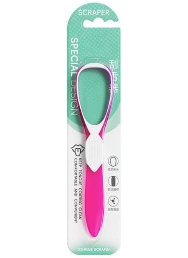 MOMENT MOMENT Tongue Scraper Tongue Cleaner Brush for Adults, Tongue cleaning tongue scraper mild cleaning non-slip soft rubber handle portable fresh breath tongue cleaning Healthy Oral Care, Better Breath  - Image 1