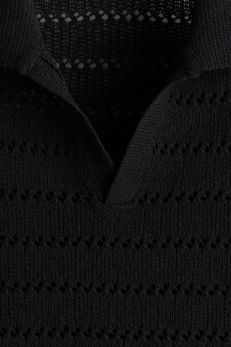 H&M  Relaxed Fit Hole-knit polo shirt for Men | Best Price UAE