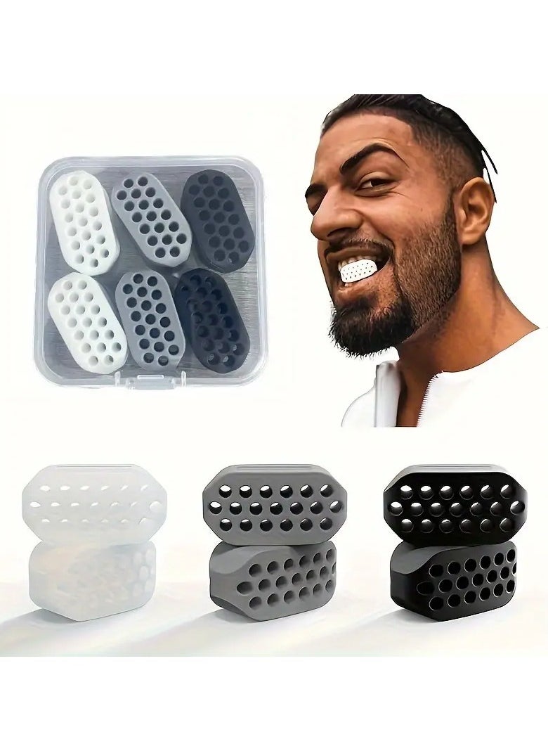 Rozino 6pcs Beauty Tools Jaw Trainer, Jaw Exerciser, 3 Levels Of Resistance Jaw Line Exerciser (6 Pcs)  - Image 1