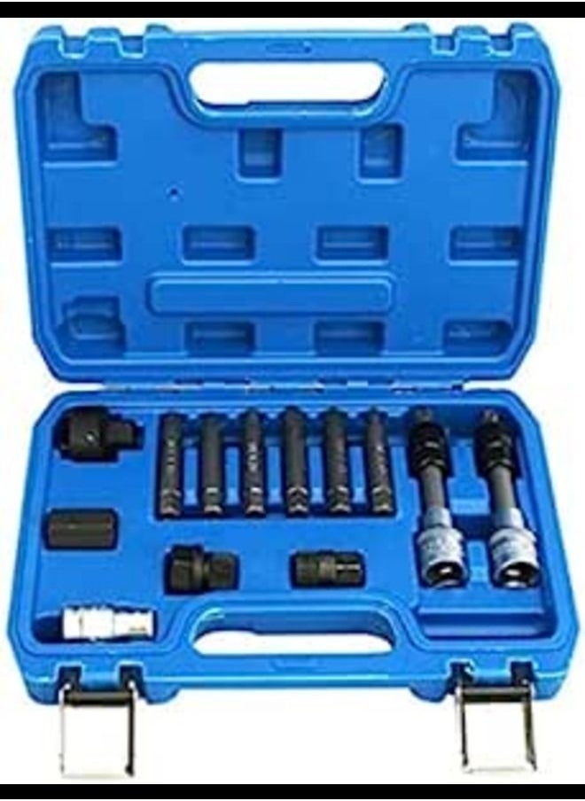 ABBASALI - 13Pcs Alternator Freewheel Pulley Removal Socket Bit Set Garage Tool, Alternator Clutch Pulley Removal Tool - Image 1