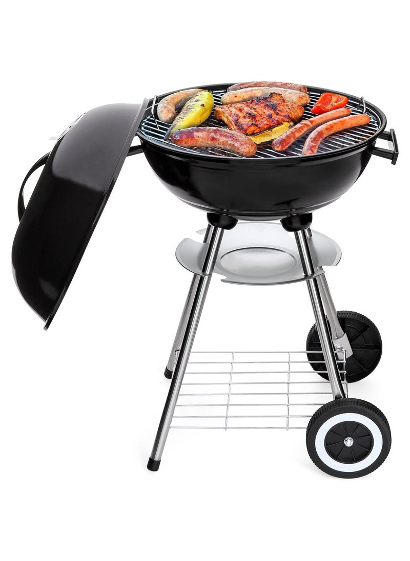 DubaiGallery Portable BBQ Stand Set with Lid, Grill & Wheels – Lightweight Charcoal Barbecue Grill with Lid, Easy to Assemble Indoor and Outdoor Grill Perfect for Camping & Tailgating  - Image 3