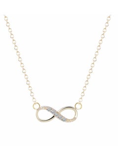 Elegant women's necklace infinity design studded with shiny crystals