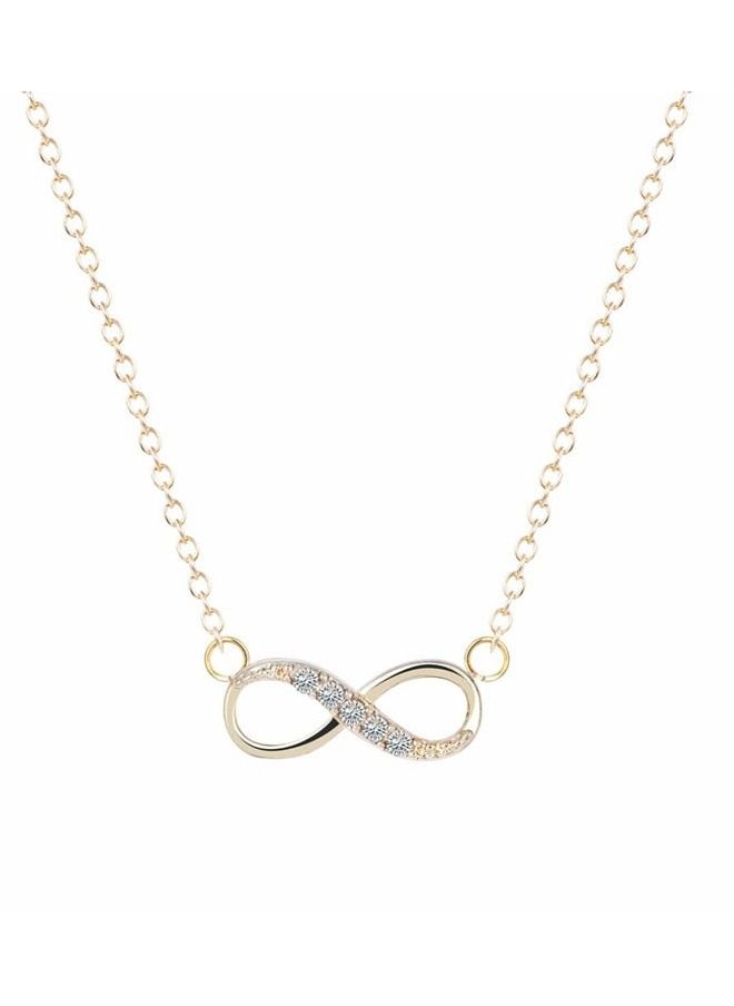 5esha - Elegant women's necklace infinity design studded with shiny crystals - Image 1