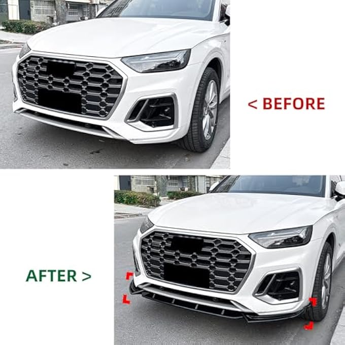 AUSMILA Car Front Bumper Spoiler Lip Body Kit For Audi Q5 FY S Line 2021-2024 - Image 5