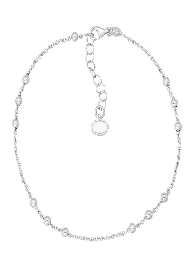 Silpada .925 Sterling Silver Anklet for Women, Ankle Bracelet, Jewelry Gift Idea, 'Bead Up', 9" + 1" - Image 2