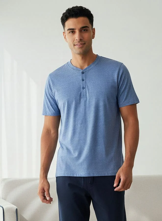 Splash FAV Men Cotton Textured Drawstring Closure Nightwear Set