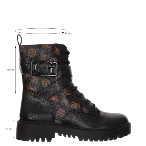 GUESS Women's ORANA Combat Boot, Black/Brown, 8.5 - Image 3