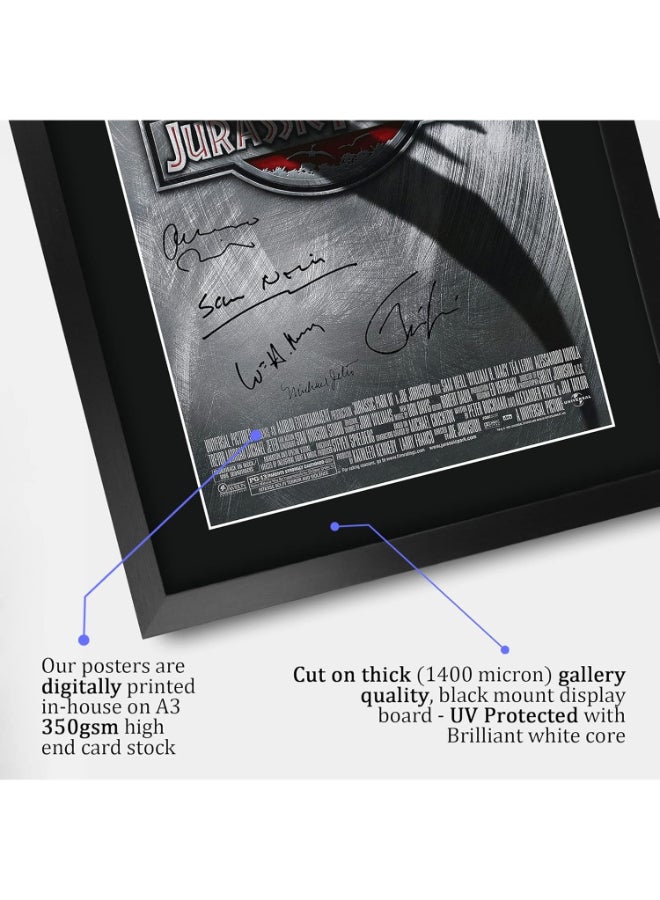 إتش دبليو سي تريدينغ ملصق مطبوع عليه صورة موقعة وموقعة لفيلم Jurassic Park 3 من HWC Trading، مقاس 16 × 12 بوصة، لهدايا تذكارية لمحبي الأفلام - مقاس 16 × 12 بوصة، مؤطر - Image 4