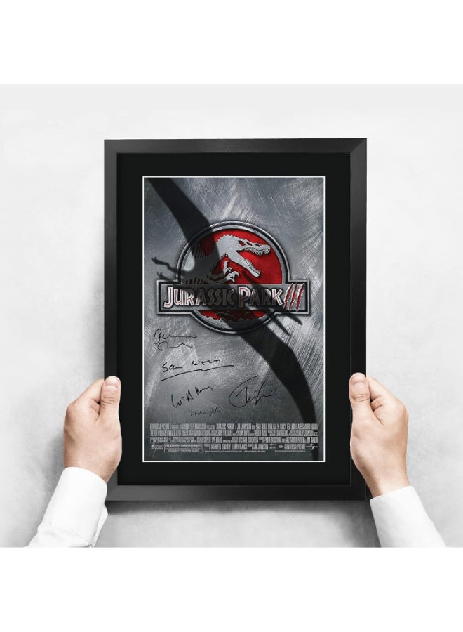 إتش دبليو سي تريدينغ ملصق مطبوع عليه صورة موقعة وموقعة لفيلم Jurassic Park 3 من HWC Trading، مقاس 16 × 12 بوصة، لهدايا تذكارية لمحبي الأفلام - مقاس 16 × 12 بوصة، مؤطر - Image 3