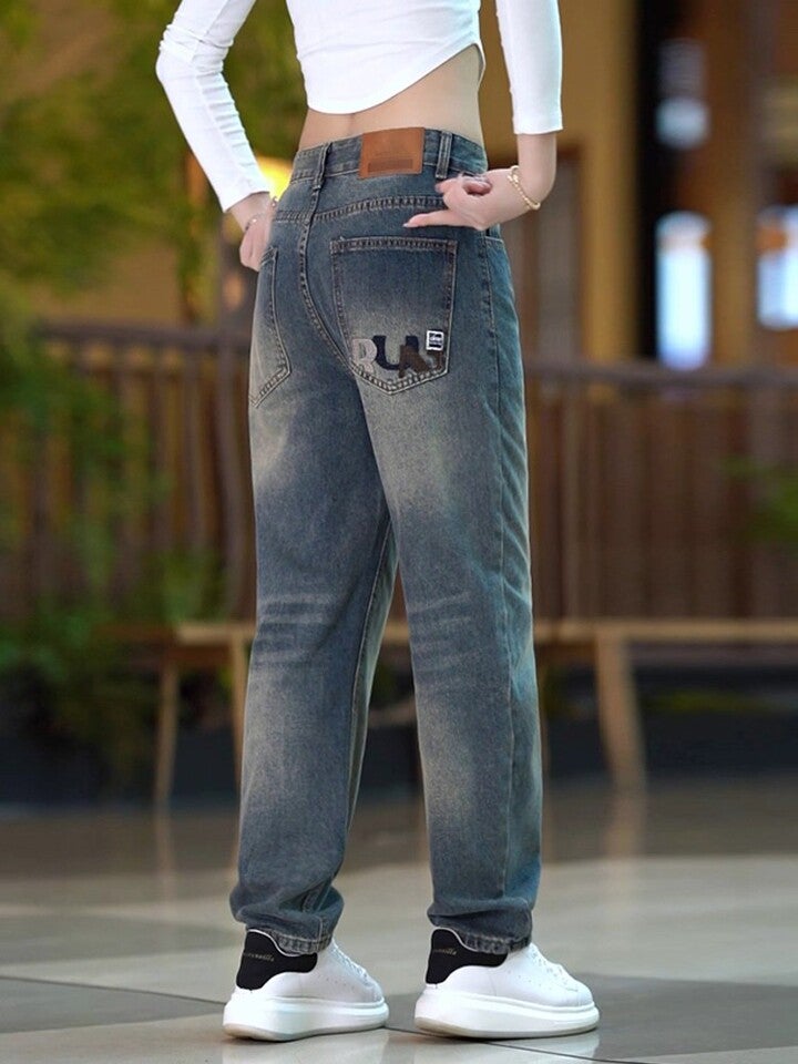 Unisex Classic Denim Jeans Loose Fit Daily Outdoor Wear - Image 4