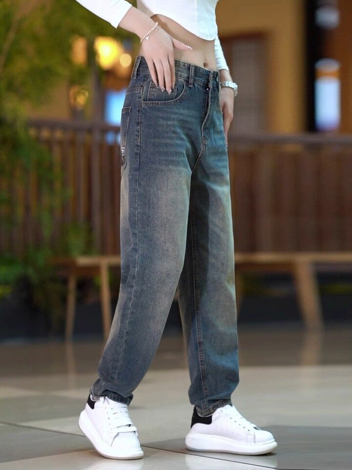 Unisex Classic Denim Jeans Loose Fit Daily Outdoor Wear - Image 5