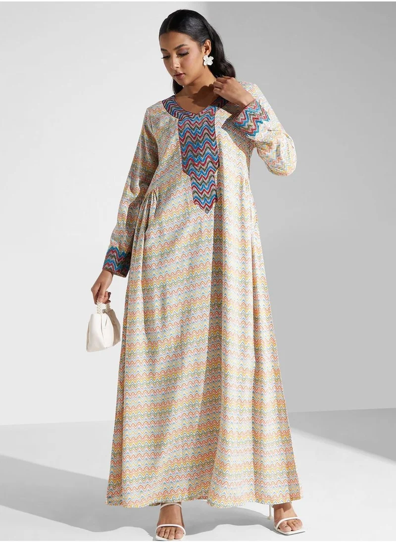 كشخة Geo Printed Jalabiya