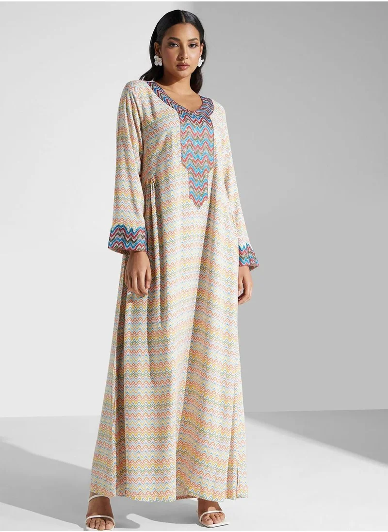 كشخة Geo Printed Jalabiya