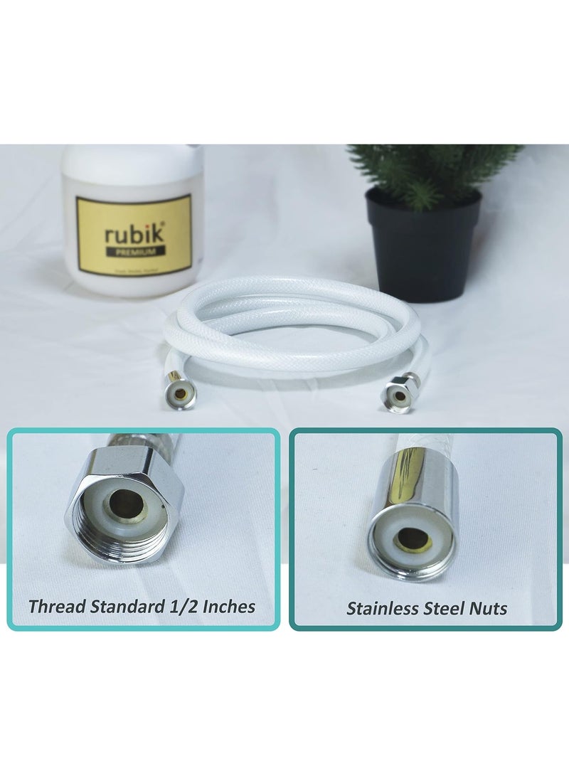 Rubik Shattaf Shower Hose Pipe with Metal connector, High Pressure Anti-twist PVC Explosion-Proof Encryption Bidet Hose (4 Meter) - Image 4