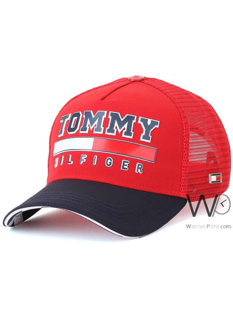 Tommy Hilfiger Plus Tommy Hilfiger Trucker Cap th Dark Blue Red Cotton Net Hat  - Image 1