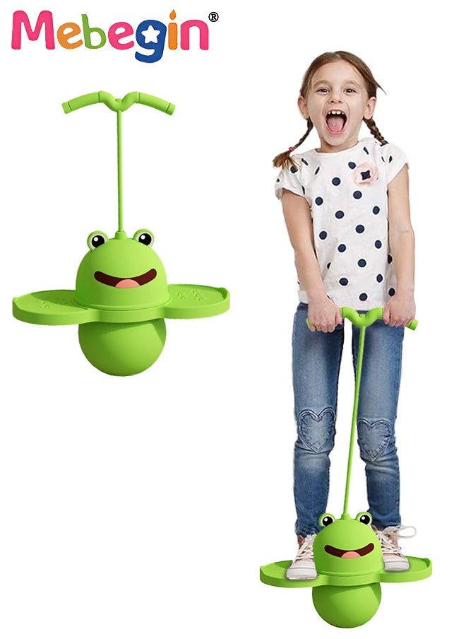 MEBEGIN - Multifunctional Pogo Jumper Stick with Handle and Balance Jumping Board, Safe Fun Bouncing Ball for Kids, Frog-shaped Pedal Pogo Ball, Perfect for Improving Balance and Coordination Skills, 38*80CM - Image 1
