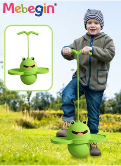Multifunctional Pogo Jumper Stick with Handle and Balance Jumping Board, Safe Fun Bouncing Ball for Kids, Frog-shaped Pedal Pogo Ball, Perfect for Improving Balance and Coordination Skills, 38*80CM