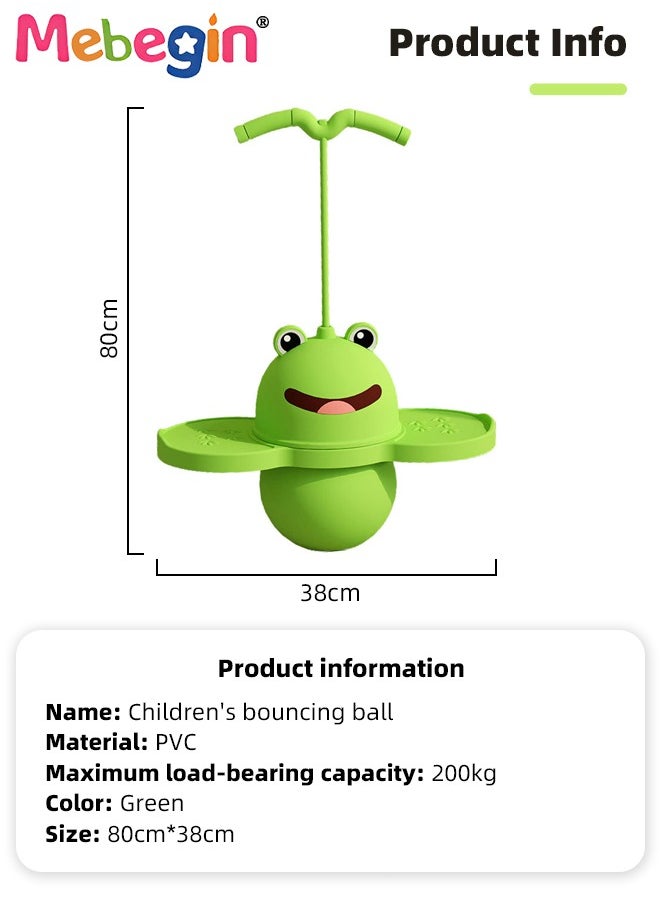 MEBEGIN - Multifunctional Pogo Jumper Stick with Handle and Balance Jumping Board, Safe Fun Bouncing Ball for Kids, Frog-shaped Pedal Pogo Ball, Perfect for Improving Balance and Coordination Skills, 38*80CM - Image 1