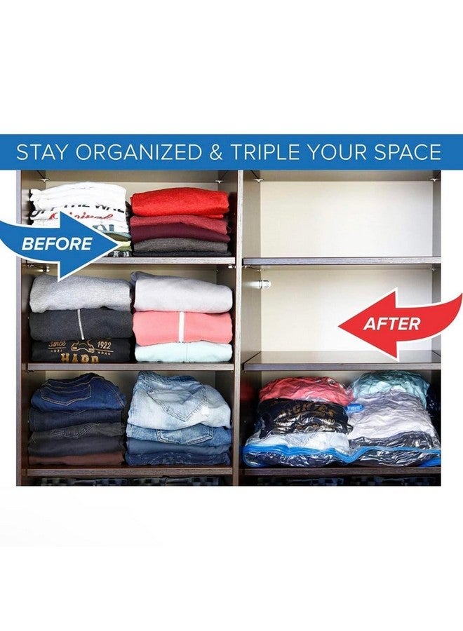 Kitchen Bloom Compression Storage Bags, 5 Pack Large+Medium+Small Sizes, Vacuum Sealing for Clothes Storage, Bedding, Comforters, Blankets | Airtight Reusable ziplock Bag with Travelling Hand Pump - Image 2