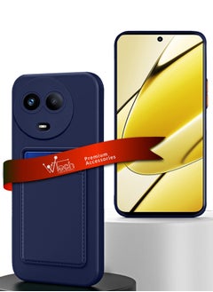Wtech Silicone TPU With Card Holder Case Cover For Realme 11 5G 2023 Navy Blue  - Image 1