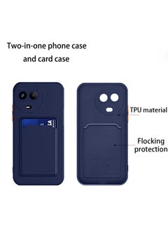 Wtech Silicone TPU With Card Holder Case Cover For Realme 11 5G 2023 Navy Blue  - Image 3