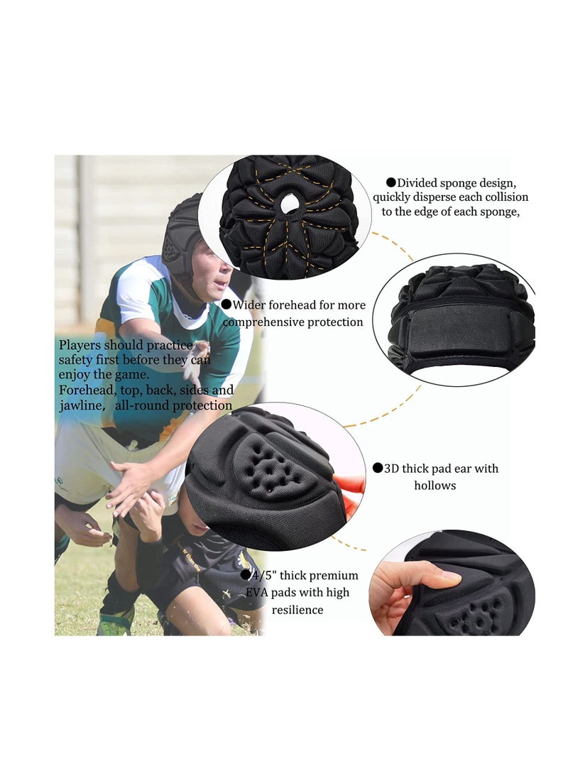 SYOSI Soft Helmet Rugby Headguards Scrum Cap 7v7 Rugby Helmet Foam Cotton Head Protector Soft Padded Headgear Autism Sports Helmet Flag Football Helmet Youth Adult  - Image 3
