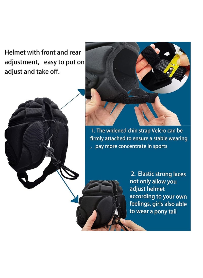 SYOSI Soft Helmet Rugby Headguards Scrum Cap 7v7 Rugby Helmet Foam Cotton Head Protector Soft Padded Headgear Autism Sports Helmet Flag Football Helmet Youth Adult  - Image 5