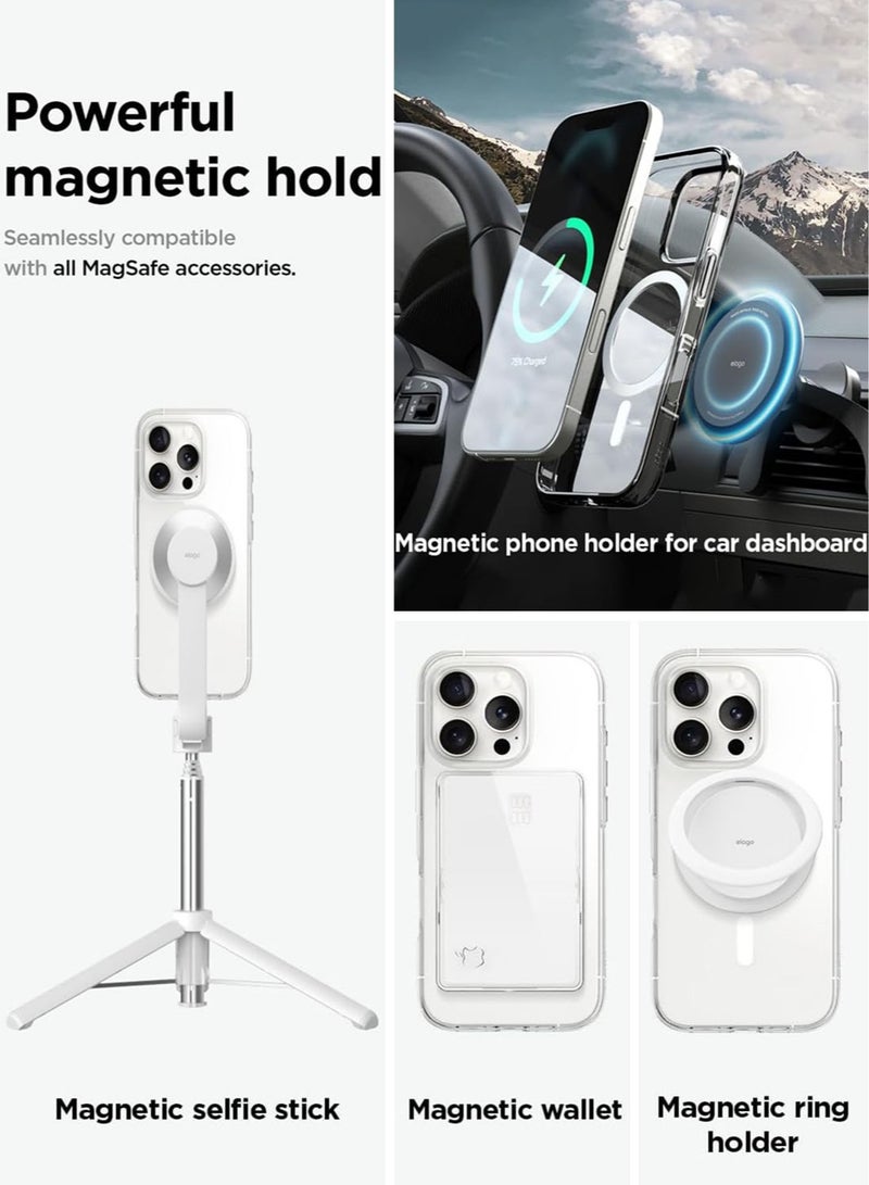 Elago Magnetic Hybrid Clear Compatible with MagSafe for iPhone 16 PRO Shockproof Bumper Raised Camera Protection Case Cover - AMP - Image 4