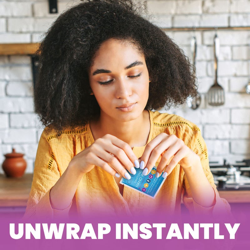 Care Touch Hand Sanitizer Wipes – 220 Individually Wrapped Packets (Packing may Vary) - Image 3