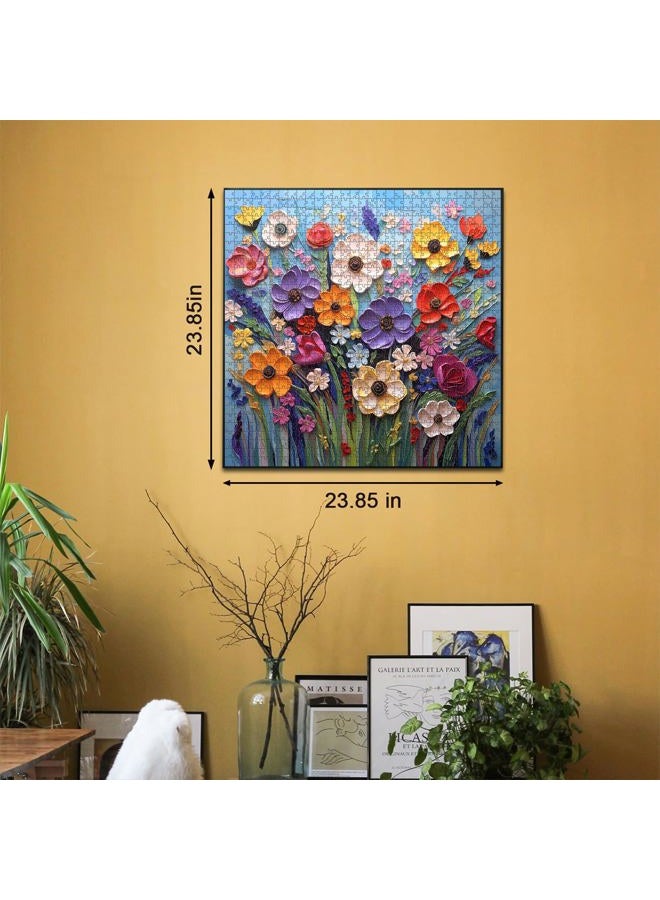 PICKFORU Colorful Flower Puzzles for Adults, Mosaic Plant Floral Puzzle Art, Spring Flower Garden Jigsaw Puzzles 1000 Pieces Painting - Image 4