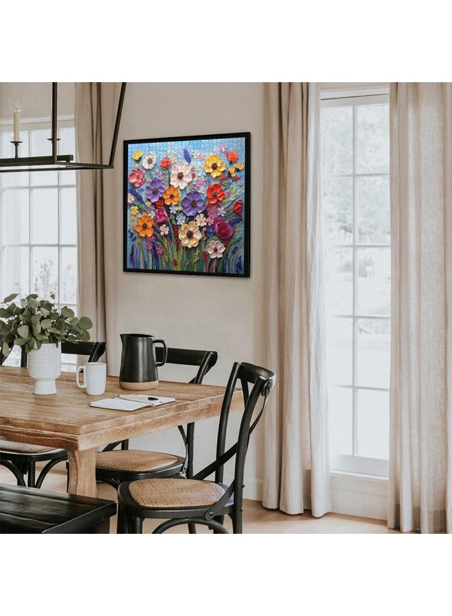 PICKFORU Colorful Flower Puzzles for Adults, Mosaic Plant Floral Puzzle Art, Spring Flower Garden Jigsaw Puzzles 1000 Pieces Painting - Image 5