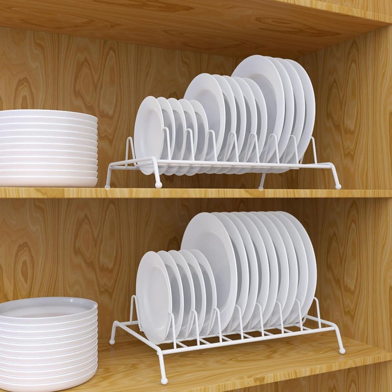 كاست ويف أدوات تنظيم حاملات الأطباق، رفوف تجفيف الأطباق بتصميم عمودي وبـ 8 فتحات، أدوات تنظيم متعددة الوظائف للخزائن، مناسبة للمواقد والخزائن (لون أبيض) - Image 1