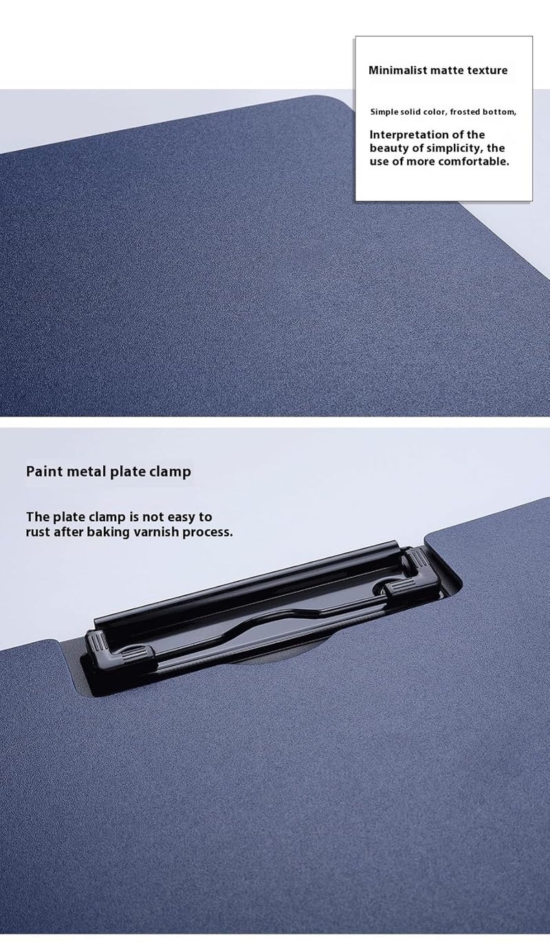 ZEBROC A4 Foldable Clipboard File Folder | 360° Flexible Writing Pad with Double Metal Clips | Vertical & Horizontal Clipboards for Students Office School Work (Blue, Vertical- Pack of 1) - Image 3